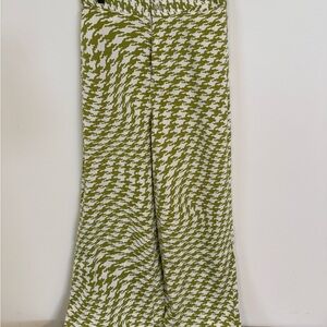 Urban Outfitters Green and White Wide Leg Pants